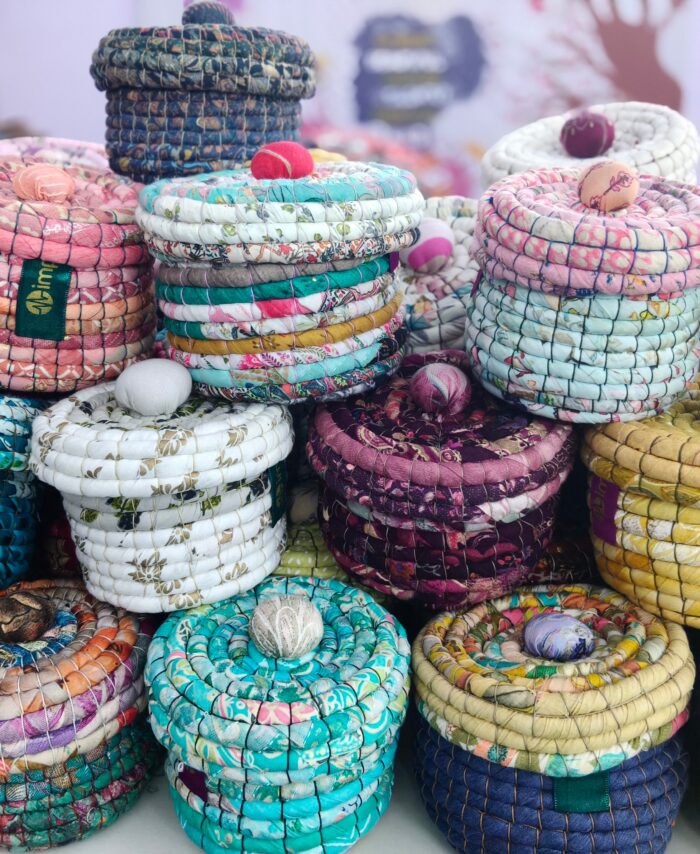 Handmade Fabric Bowl with Lid-Medium